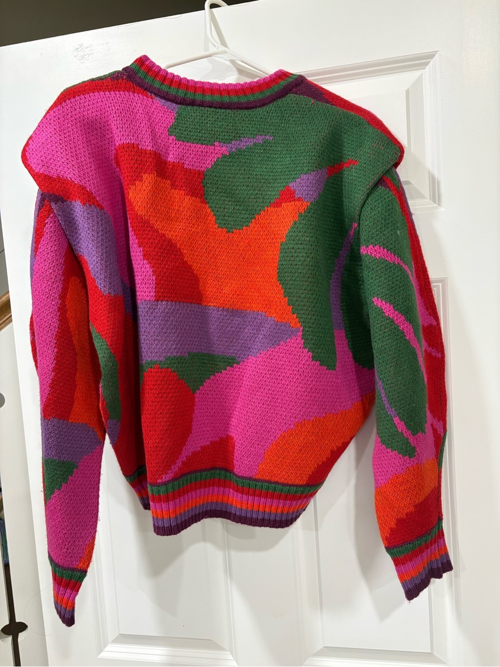 Farm Rio Colorblock Crewneck Sweater - Pink Multi - Picture 3 of 4